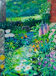 Engelse landelijke tuin, 2018 (acrylverf op doek)