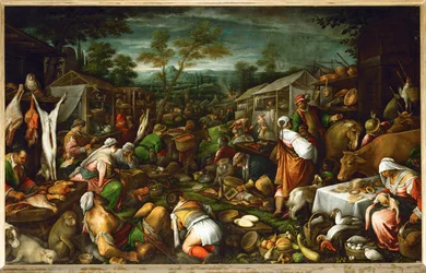 Marktscène (schilderij op doek)