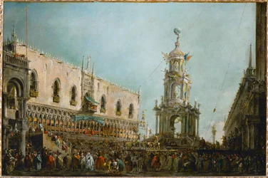Het feest van Witte Donderdag in Venetië, Italië ...