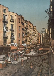 Strada Selleria naar de Pendino, in Napels