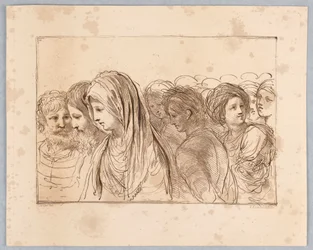 Acht hoofden, mannen en vrouwen