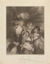 Lady Charlotte Smith en haar kinderen; George Henry, Louisa en Charlotte