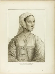 Portret van een vrouw naar rechts kijkend