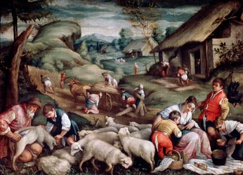 Zomer. Schapenscheren, c1570-c1580