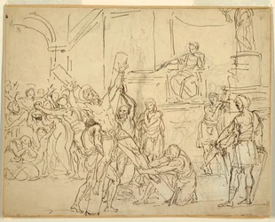 Tekening, Martelaarschap van Sint Andreas, 1825-50