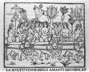 Gravure in “Hypnerotomachia Polyphili” (de droom van Poliphila) door Dominicaanse monnik Francesco Colonna, Venetië