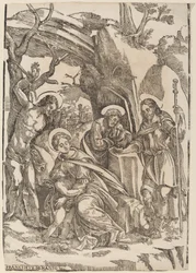 De Heilige Familie met Sint Sebastiaan en Sint Rochus