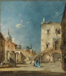 Imaginair Uitzicht op een Venetiaans Plein of Campo, c.1780