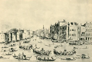 Regatta op het Canal Grande, Venetië, midden-late 18e eeuw, 1943