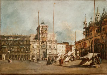 San Marco, Venetië, met klokkentoren (olieverf op doek)