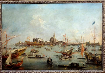 De doge op de Bucentaurus in San Nicolo in Venetië op Hemelvaartsdag