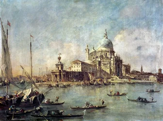 Venetië, de Punta della Dogana met Santa Maria della Salute, ca. 1770
