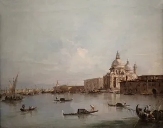 Gezicht op de Santa Maria della Salute met de Dogana di Mare