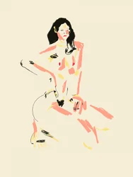 Expressieve schets van een naaktfiguur