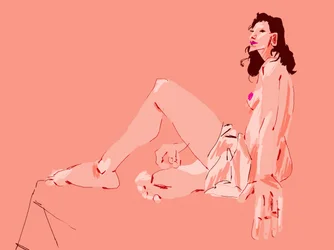 Meisje zit in het roze