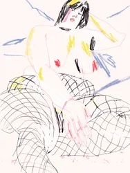 Sensuele vrouw in visnetkousen