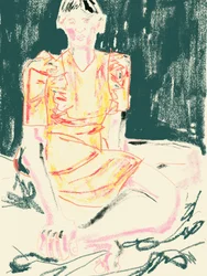 Vrouw in gele jurk