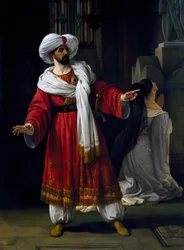 Giovanni David in de rol van Alexander in het melodrama Arabieren in Gallië door Giovanni Papini