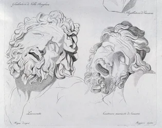 Hoofden van Laocoon en stervende centaur door Canova