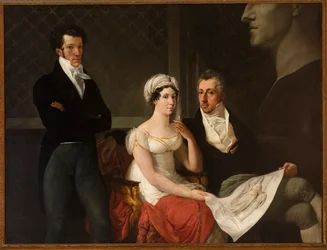 Portret van de familie Cicognara, met de buste van Antonio Canova door Francesco Hayez (1791-1882)