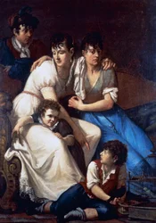 Portret van de familie van de schilder