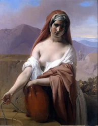 Rebecca bij de bron. Schilderij door Francesco Hayez. Accademia di Brera. Milaan