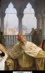De laatste ontmoeting tussen Jacopo Foscari en zijn familie voor zijn verbanning, 1838-40 (detail)