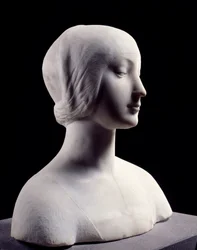 Buste van een jonge vrouw genaamd Beatrice d