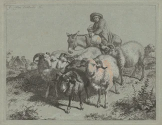 Jongen op een Ezel die een Kudde Drijft, 1763