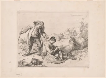 Plaat 10, uit De set van 12 pastorale scènes