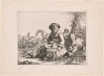 Plaat 11, uit De set van 12 pastorale scènes