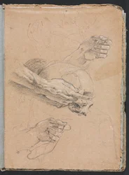 Verona Schetsboek: Studie van handen en schedel (pagina 21)