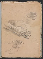 Verona schetsboek: Studie van handen en schedel pagina 21, 1760