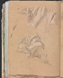 Verona Schetsboek: Draperiestudies pagina 90, 1760