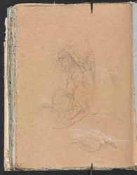 Verona schetsboek: Figuren in een rondel met studie van een hand, pagina 70, 1760