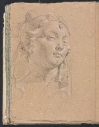 Verona Schetsboek: Hoofd van een vrouw pagina 58, 1760