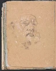 Verona Schetsboek: Mannelijk hoofd pagina 76, 1760