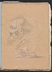 Verona Schetsboek: Monnik in profiel met draperie pagina 87, 1760