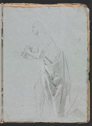 Verona schetsboek: Staande man met draperie pagina 19, 1760