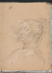 Verona schetsboek: Vrouw met gesloten ogen pagina 15, 1760