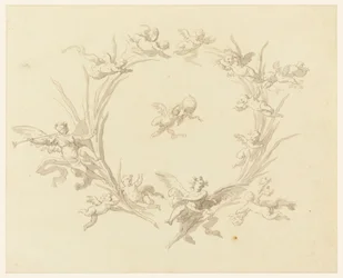 Tekening, Studie voor frescodecoratie, Quirinaal Paleis, Rome, 1815-16