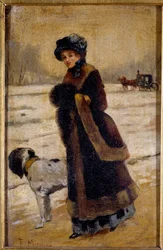 Jonge vrouw met een hond