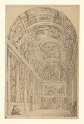 Gezicht op de Farnese Galerij, Rome