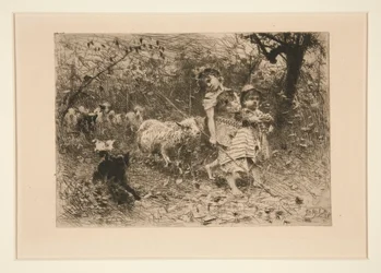 Kinderen met schapen