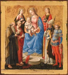 Maria met kind en zes heiligen