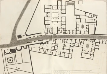 Groot plan van de ingang van de stad Pompeii en de omliggende gebouwen, 1804