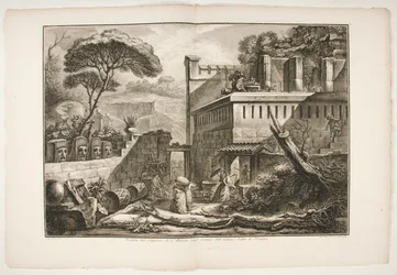 Gezicht op het graf van Marnia