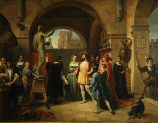 Francis I in het atelier van Benvenuto Cellini