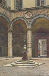 Binnenplaats van het Palazzo Vecchio, Florence, 19e eeuw