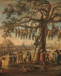 De ellende van de oorlog: de opgehangen mannen, detail